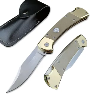 Assisted Opening Pocket Knife for Men, 440C Stainless Steel Blade, Lock-back Pocket Knife with G10 Handle, EDC Folding Knife for Camping