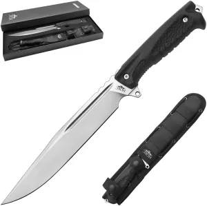 Atlant-3 | 606-101821 | Hunting & Tactical Knife by HOKC - D2 Stainless Steel Blade, TPR Handle, Glass Breaker, Designed by Russian Master Aleksander Biryukov
