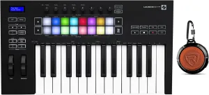 Audiosavings Bundle: Novation Launchkey 25 MK3 25-Key USB MIDI Ableton Live Keyboard Controller Bundle with Rockville RPB1 10 Watt Waterproof Portable Handheld Bluetooth Speaker NFC Loud! (2 Items)