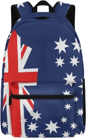 Australia Flag Classic Backpack for Men Large Capacity Laptop Bag Lightweight Computer Rucksack Travel Daypack Purse with Top Handle and Zipper Closure