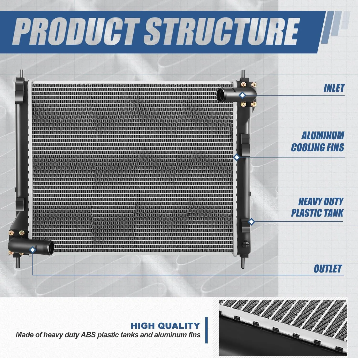 Auto Dynasty Radiator Compatible with 2015-2019 Nissan Juke Sentra (Exclude Nismo RS), DPI 13661 Factory Style 1-Row Cooling Radiator, Aluminum Core