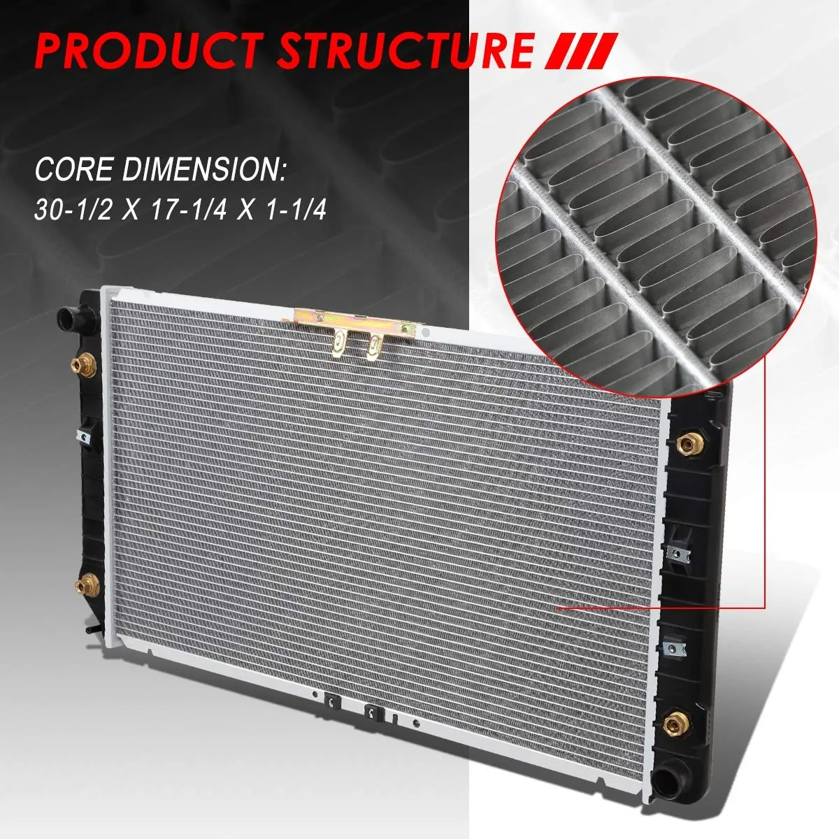 Auto Dynasty Radiator Compatible with 94-96 Buick Roadmaster Caprice Impala Fleetwood 4.3L V6/5.7L AT, DPI 1517 Factory Style 1-Row Cooling Radiator, Aluminum Core