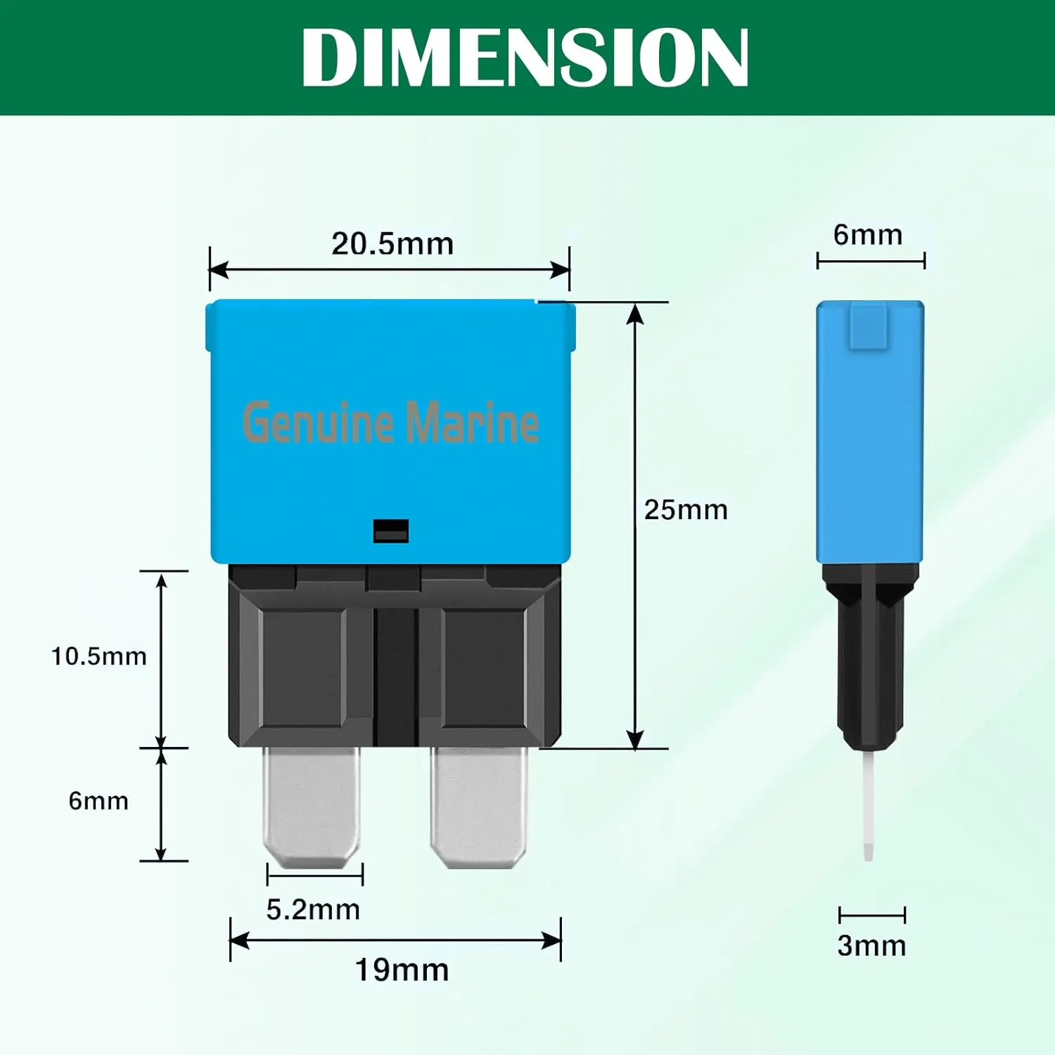 Auto Reset 15A Blade Fuse - Replace Standard 15Amp ATC/ATO Fuses, 14VDC Waterproof Circuit Breaker for Cars, Trucks, Boats, and RVs (Pack of 5)
