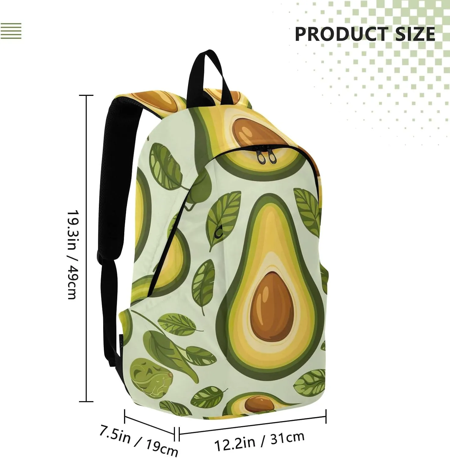 Avocado Laptop Backpack, Light Backpack for Travel, Waterproof Travel Backpack