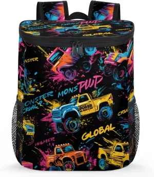 Backpack Cooler Cool Trucks Print Cooler Backpack Insulated Leak Proof Soft Cooler Bag for Men Women Lunch Backpack for Camping Picnic Hiking Beach Travel