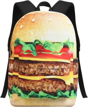Backpack Cosmic Starry Sky 17 inch 3D Printed Leisure Schoolbag Girl Boy Black Hiking Day Bag Schoolbag (hamburger)