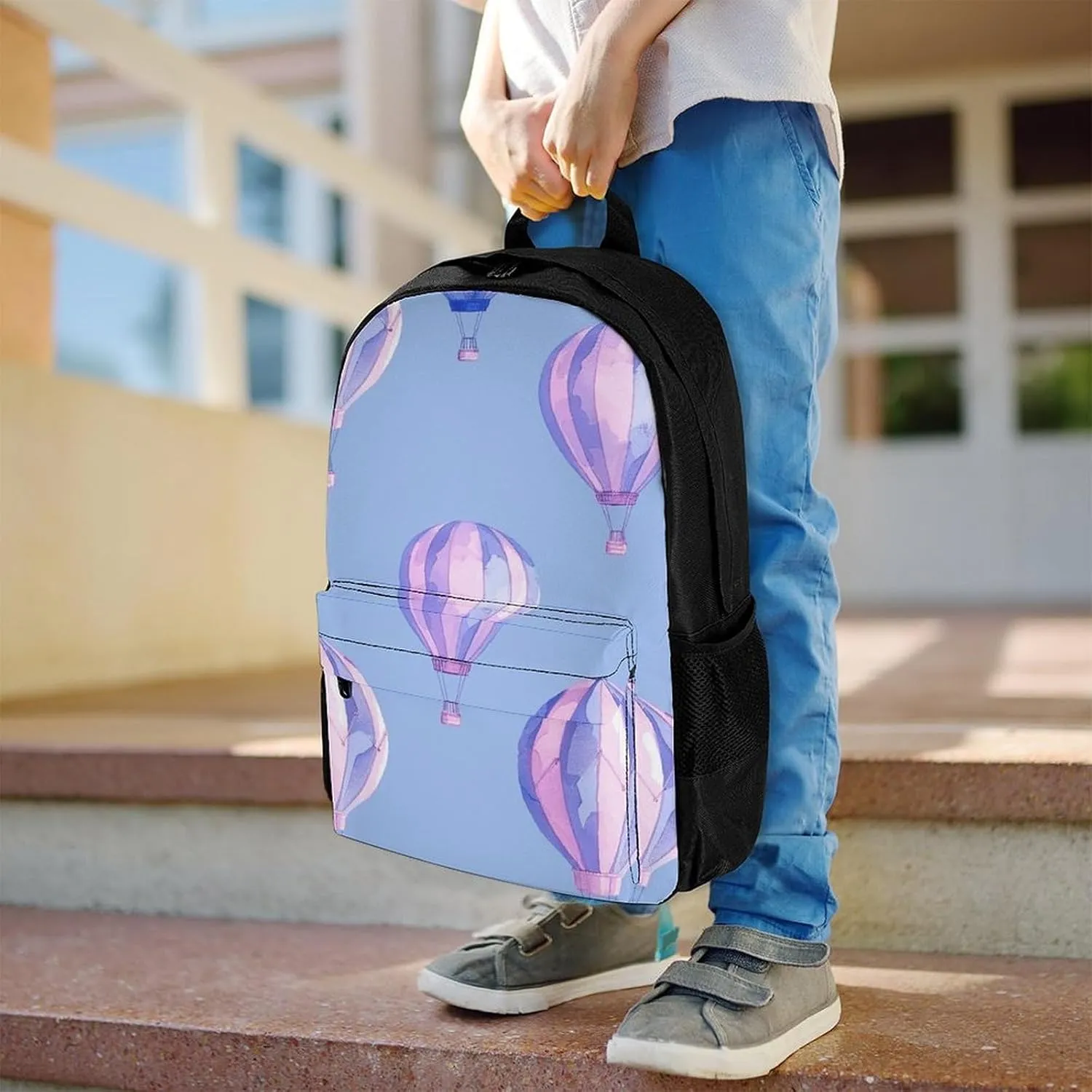Backpack for Men Women Laptop Backpack Blue Hot Air Balloon Casual Daypack Laptop Bag for Travel