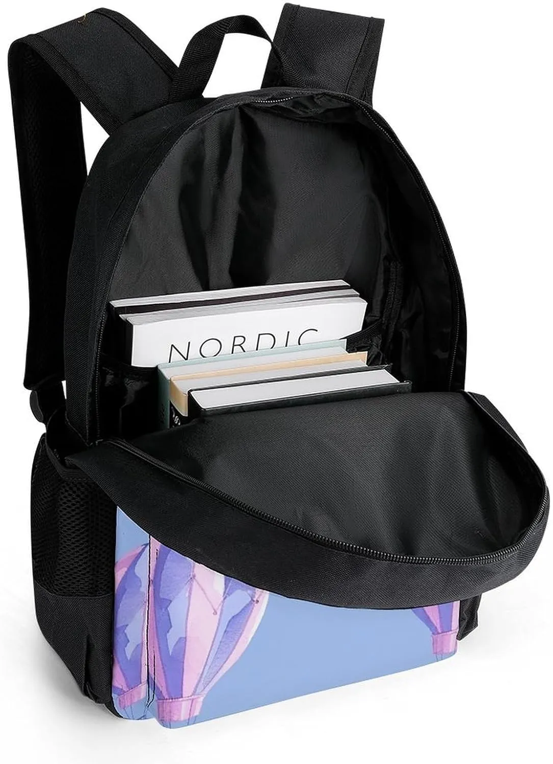 Backpack for Men Women Laptop Backpack Blue Hot Air Balloon Casual Daypack Laptop Bag for Travel