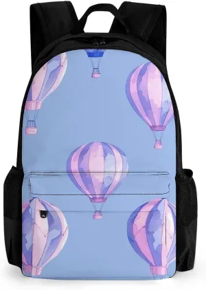 Backpack for Men Women Laptop Backpack Blue Hot Air Balloon Casual Daypack Laptop Bag for Travel