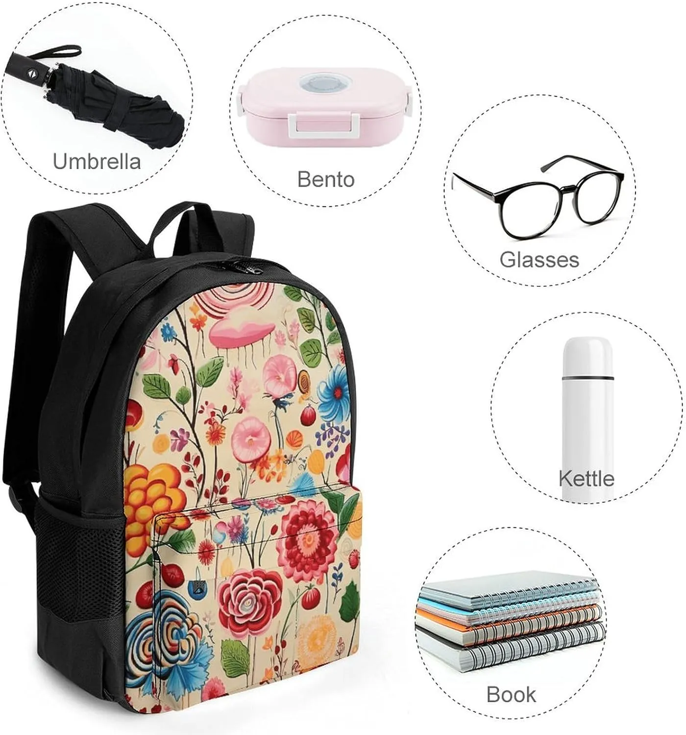 Backpack for Men Women Laptop Backpack Cream Candy Print Casual Daypack Laptop Bag for Travel