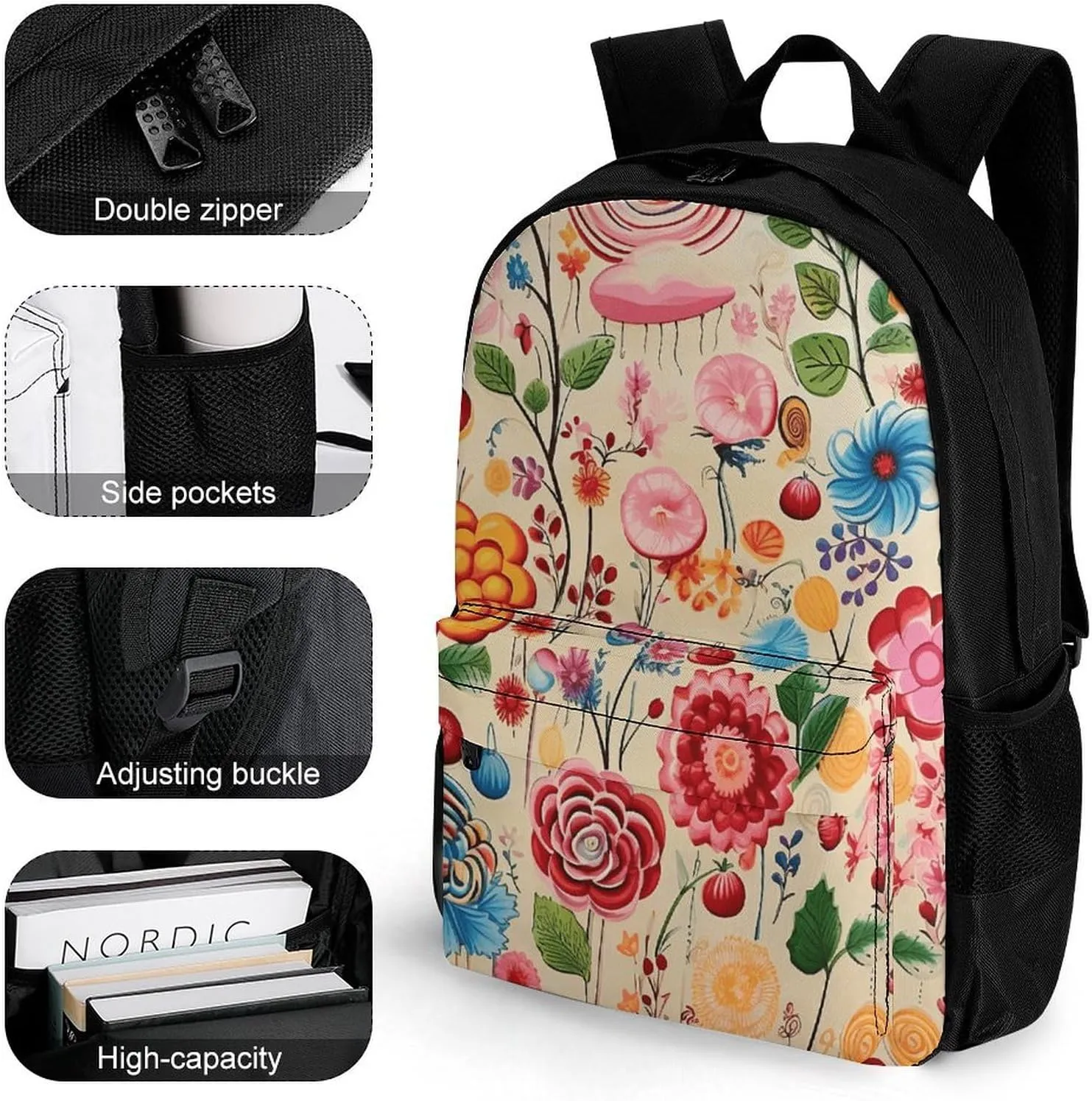 Backpack for Men Women Laptop Backpack Cream Candy Print Casual Daypack Laptop Bag for Travel