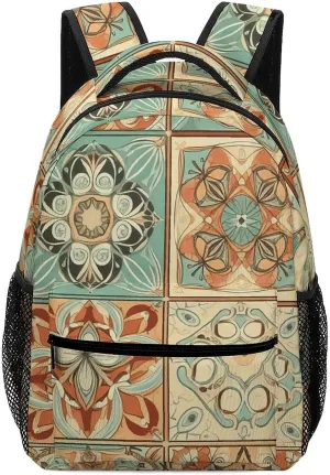 Backpack for Women Men Travel Orange Style Pattern Daypack Lightweight Laptop Bag Carry On Backpacks for Work
