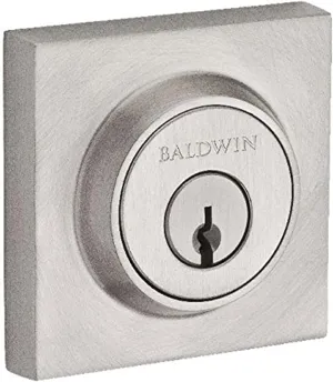 Baldwin Reserve SCCSD150S Single Cylinder Contemporary Square Deadbolt with Smartkey Satin Nickel Finish
