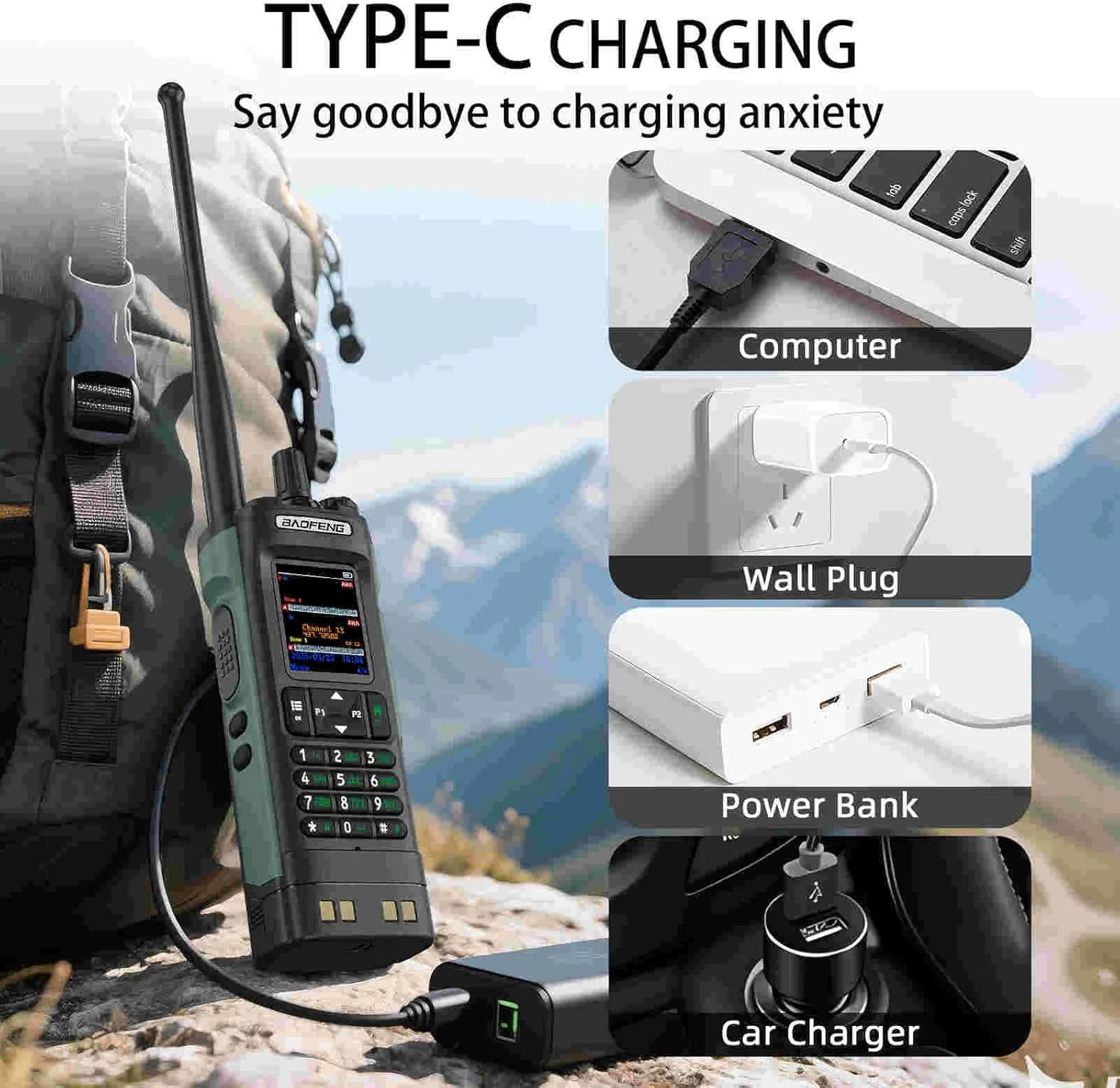 BAOFENG dm32, dmr Radio Handheld USB-C Charging GPS 10W walkie Talkie Long Range,Emergency Rescue & Outdoor Sports dm-32uv Radio (2 Pack Green)