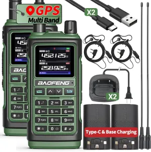 BAOFENG UV 17 PRO GPS Ham Radio Upgraded of UV-17R Long Range Handheld Walkie Talkies 999 Channels NOAA Weather Receiver Copy Frequency USB-C Charger Walkie Talkie High Gain Antenna, 2 Pack