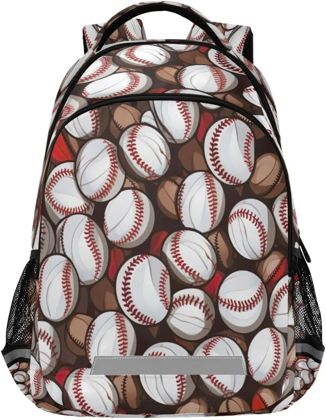 Baseball Balls Pattern Design Waterproof Backpack - Casual Outdoor Sports Daypack with Ergonomic Shoulder Straps#193