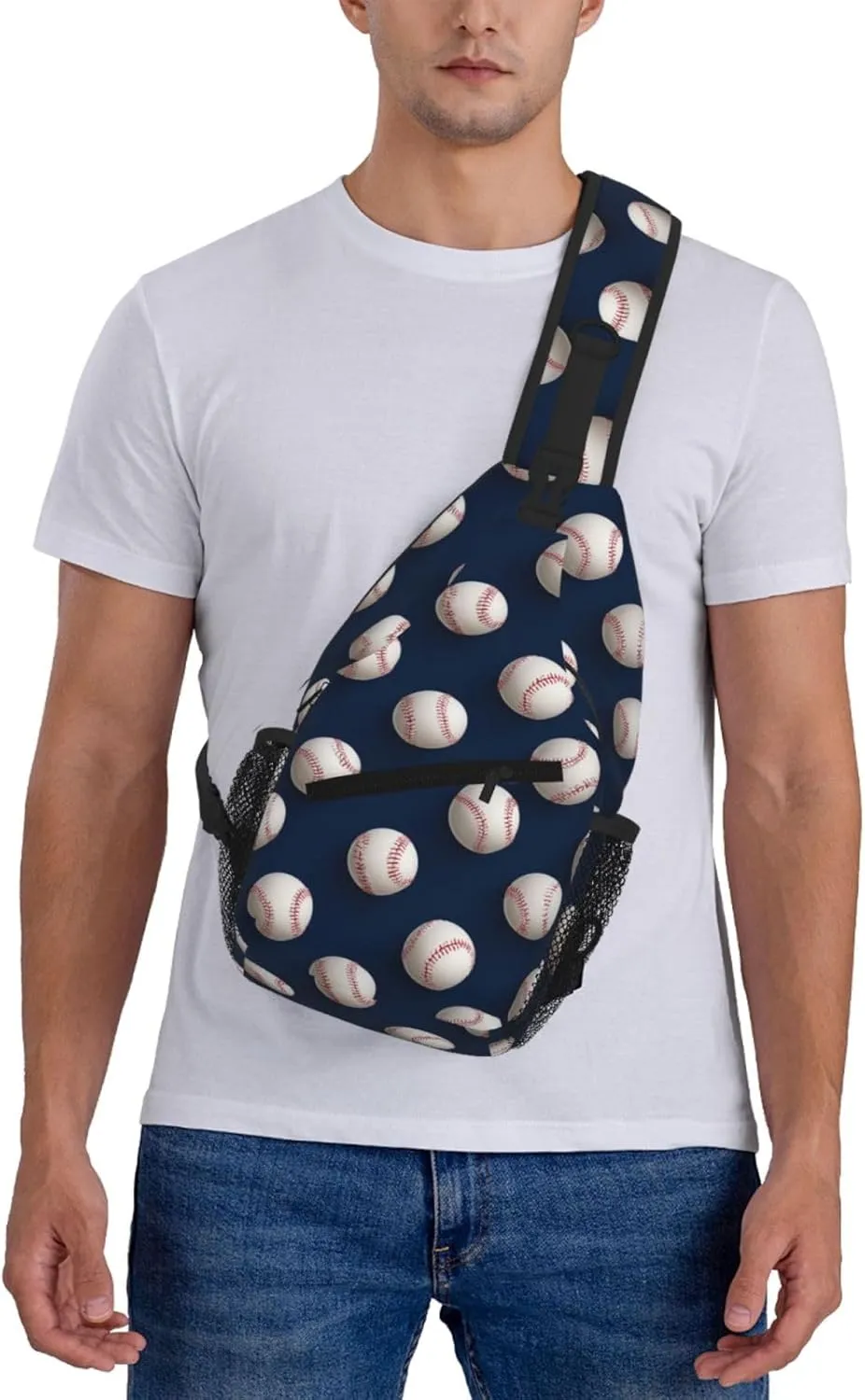 Baseball Sling Bag Crossbody Backpack Shoulder Daypack Multipurpose Cross Body Chest Bag for Men Women Travel Hiking Sports Gym