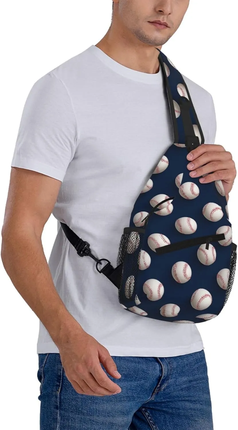 Baseball Sling Bag Crossbody Backpack Shoulder Daypack Multipurpose Cross Body Chest Bag for Men Women Travel Hiking Sports Gym