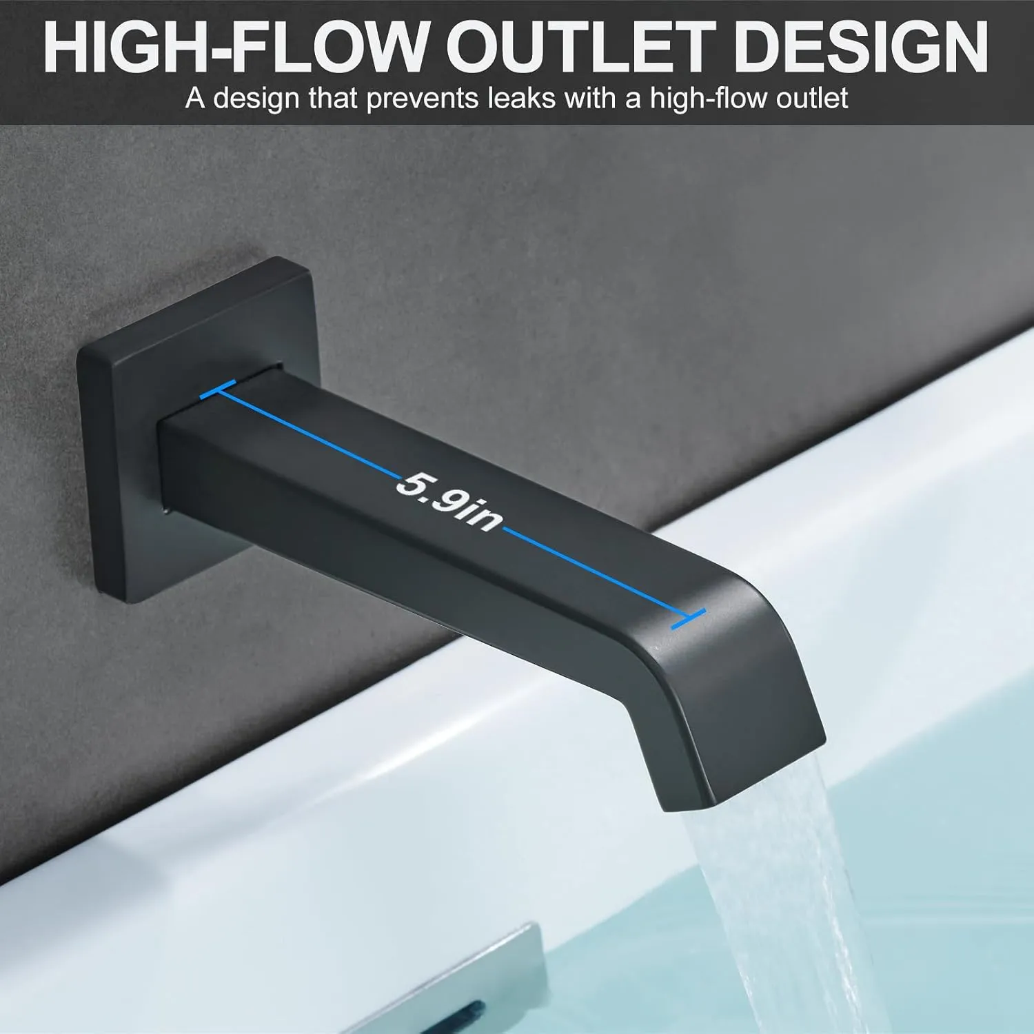 Bathtub Shower Faucet Set with Pressure Balance Valve, 12" Ceiling Mount Shower System with Tub Spout Multi-function Handheld Head Push Button Diverter Shower Trim Kit, Matte Black