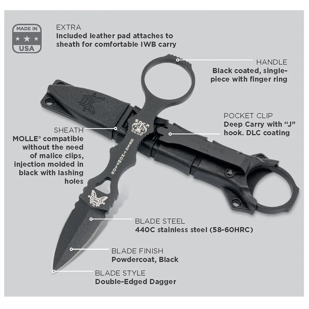 Benchmade 173BK Thompson Mini SOCP Fixed Blade W/Sheath