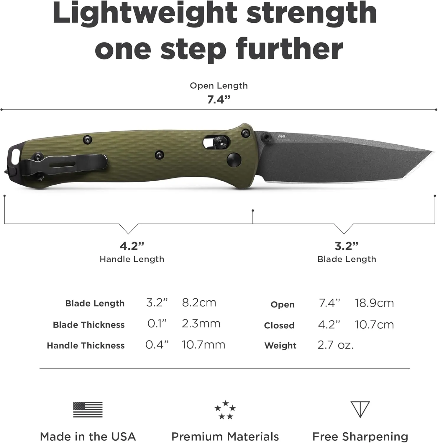 Benchmade - Bailout 537GY EDC Knife with Woodland Green Handle (537GY-1)