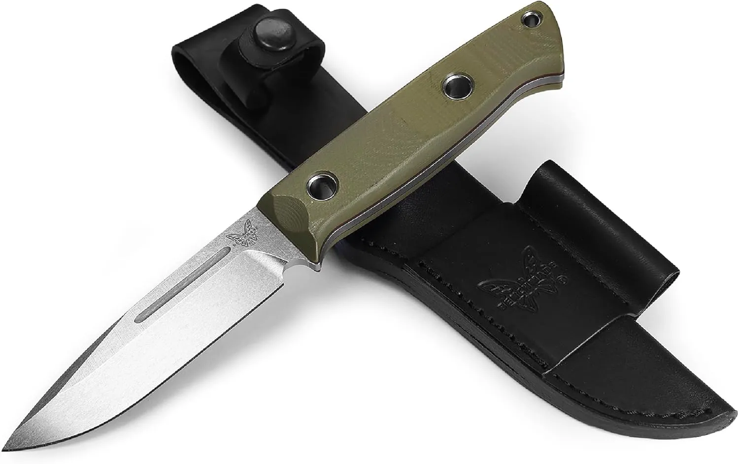 Benchmade - Bushcrafter 163 Survival Knife with OD Green G10 Handle (163-1)