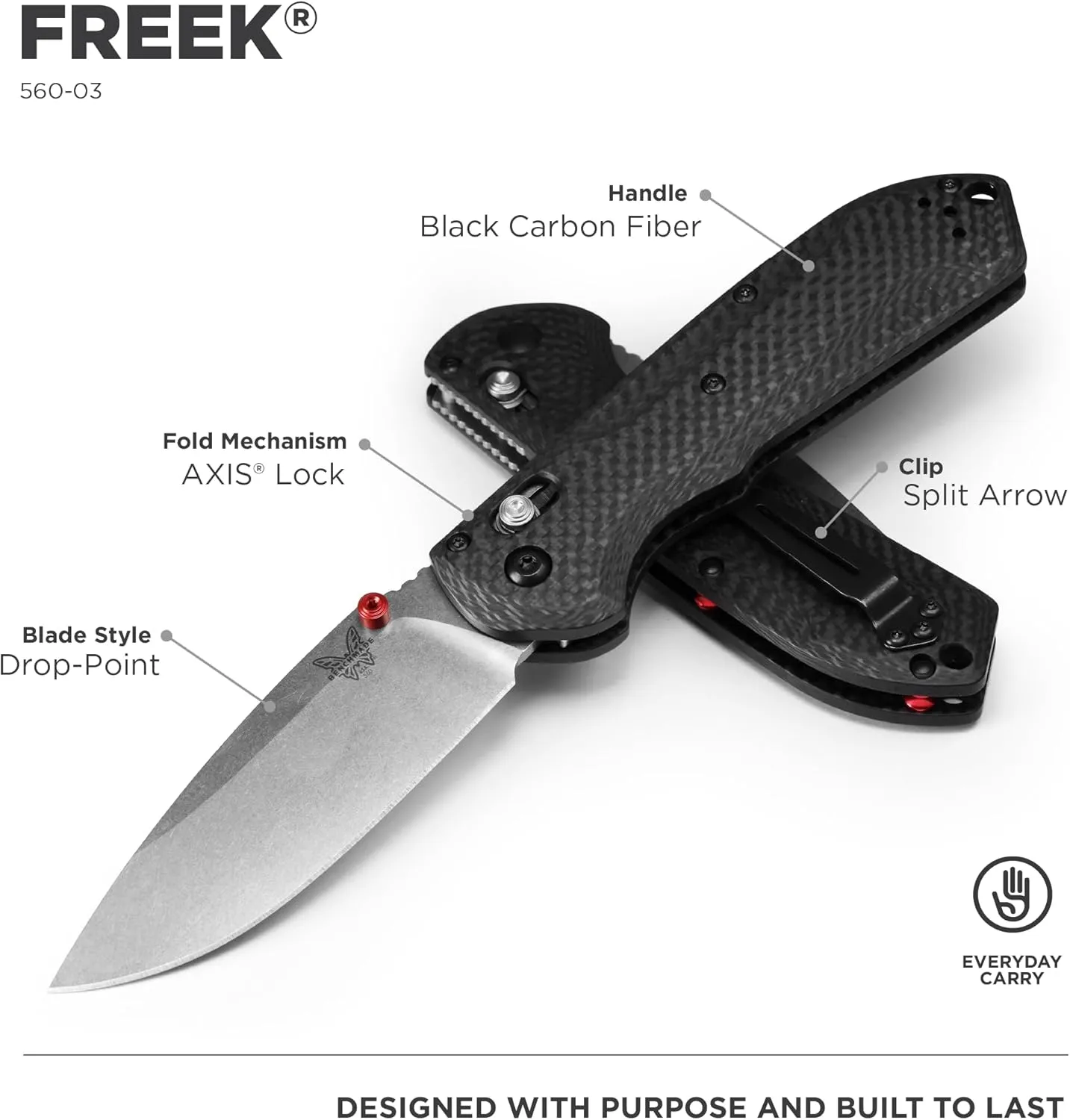 Benchmade - Freek 560-03 Knife with Carbon Fiber Handle (560-03)