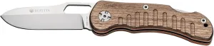 Beretta Bushbuck Folding Knife | 85mm Stainless Steel Blade with Walnut & G10 Handle | Compact Versatile Outdoor Hunting Knife