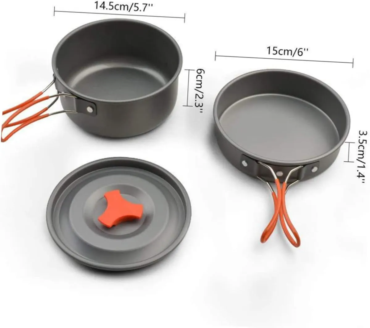 BESTonZON Compact Camping Cookware Portable Outdoor Cooking Tools for People Lightweight and Non Stick Includes
