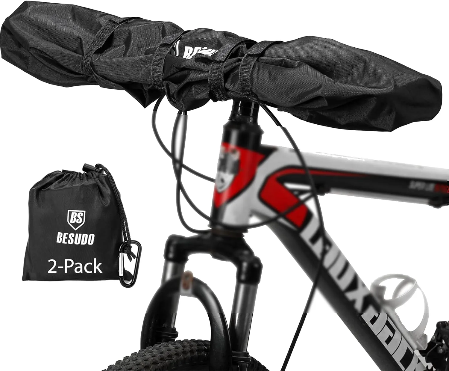 Besudo 2-Pack Handlebar Cover Ebike Transport Protection - Handlebar Protective Cover Handlebar - Bicycle Handlebar Cover - Bicycle Cover for Rear Rack Handlebar Rain Protection-30-B2