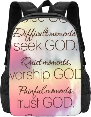 Bible Verse Inspirational Bible Verse Inspirational (2) Lightweight Packable Backpack Travel Casual Hiking Daypack Foldable Backpack For Men Women