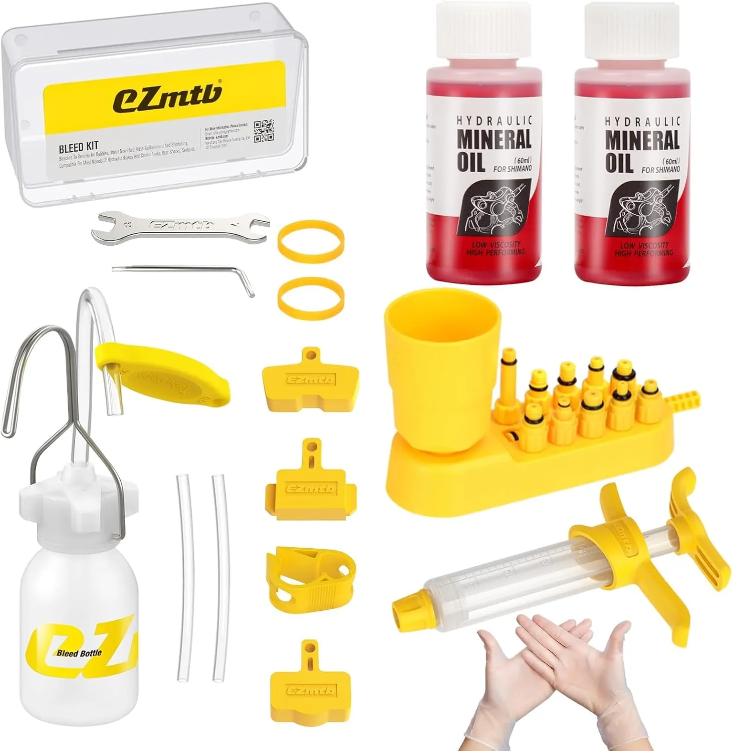 Bike Brake Bleed Kit for Shimano,TEKTRO Hydraulic Disc Brakes, Bicycle Brakes Service Bleed Set with 120ml Mineral Oil for MTB/Road Brake Perfect Bleeding of The Bicycle Brake