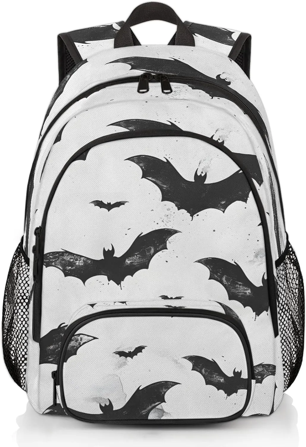 Black Bats Halloween Carry on Travel Backpack for Women Men Water resistant Lightweight Rucksack Backpack for Weekender Casual Work Hiking Spooky Creepy Halloween