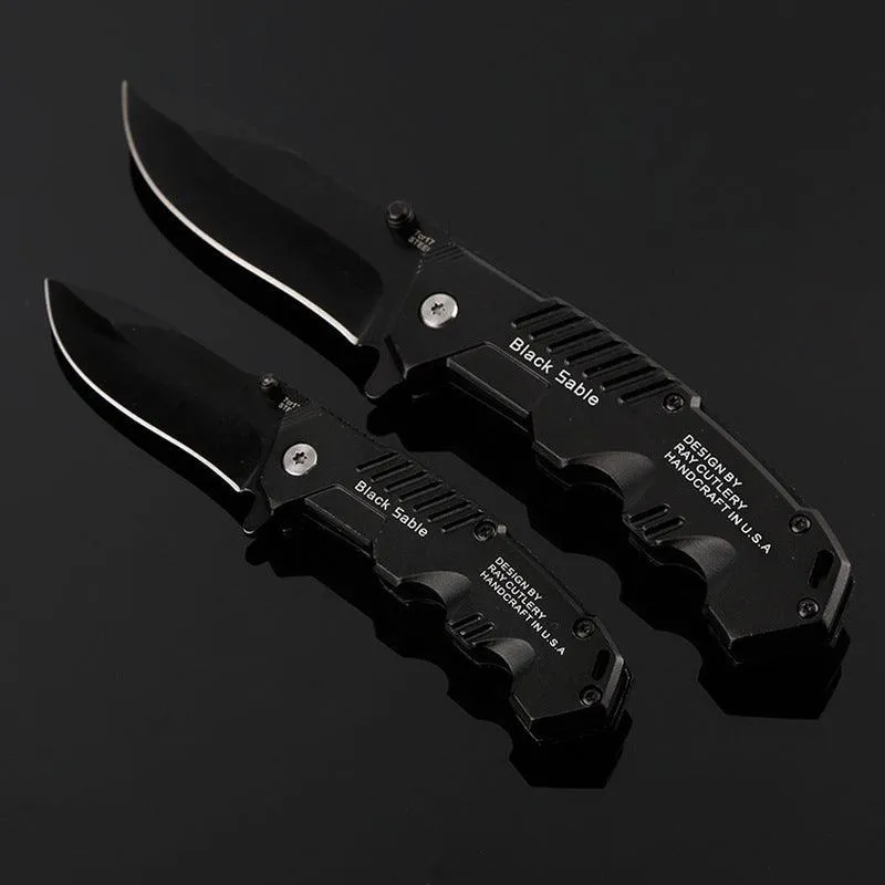 Black Sable Folding Survival Knife