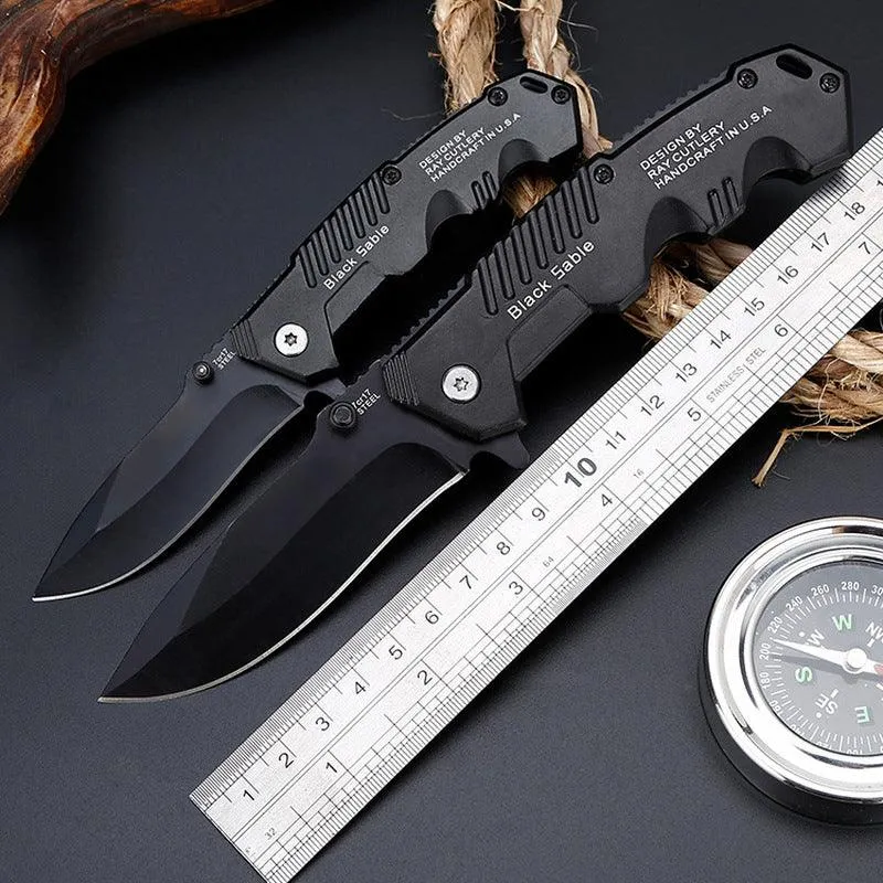 Black Sable Folding Survival Knife