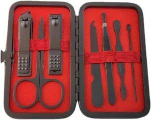 Black Stainless Steel Nail Clipper Set, 7-Piece Nail Clipper Set, Manicure and Nail Clipper Kit