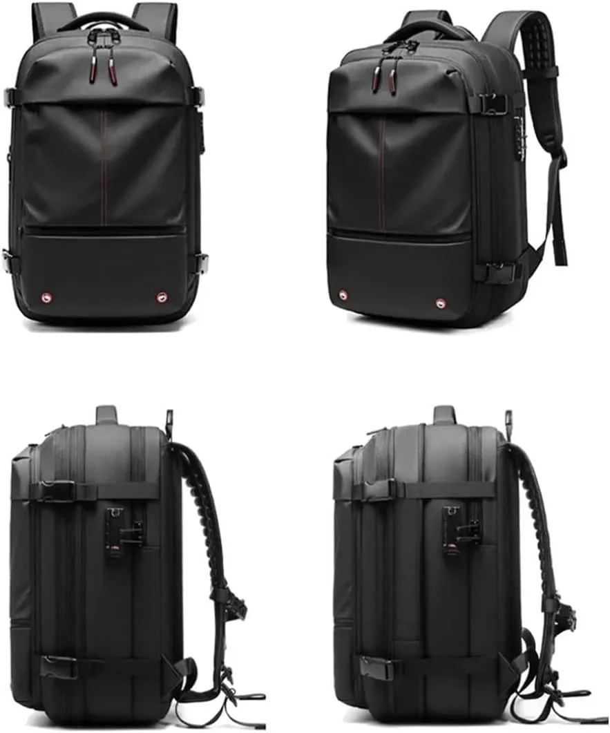 Black Travel Backpack With Vacuum Compression & Pump - Multifunctional Expandable 60L Space - Saving Backpack(Gray)