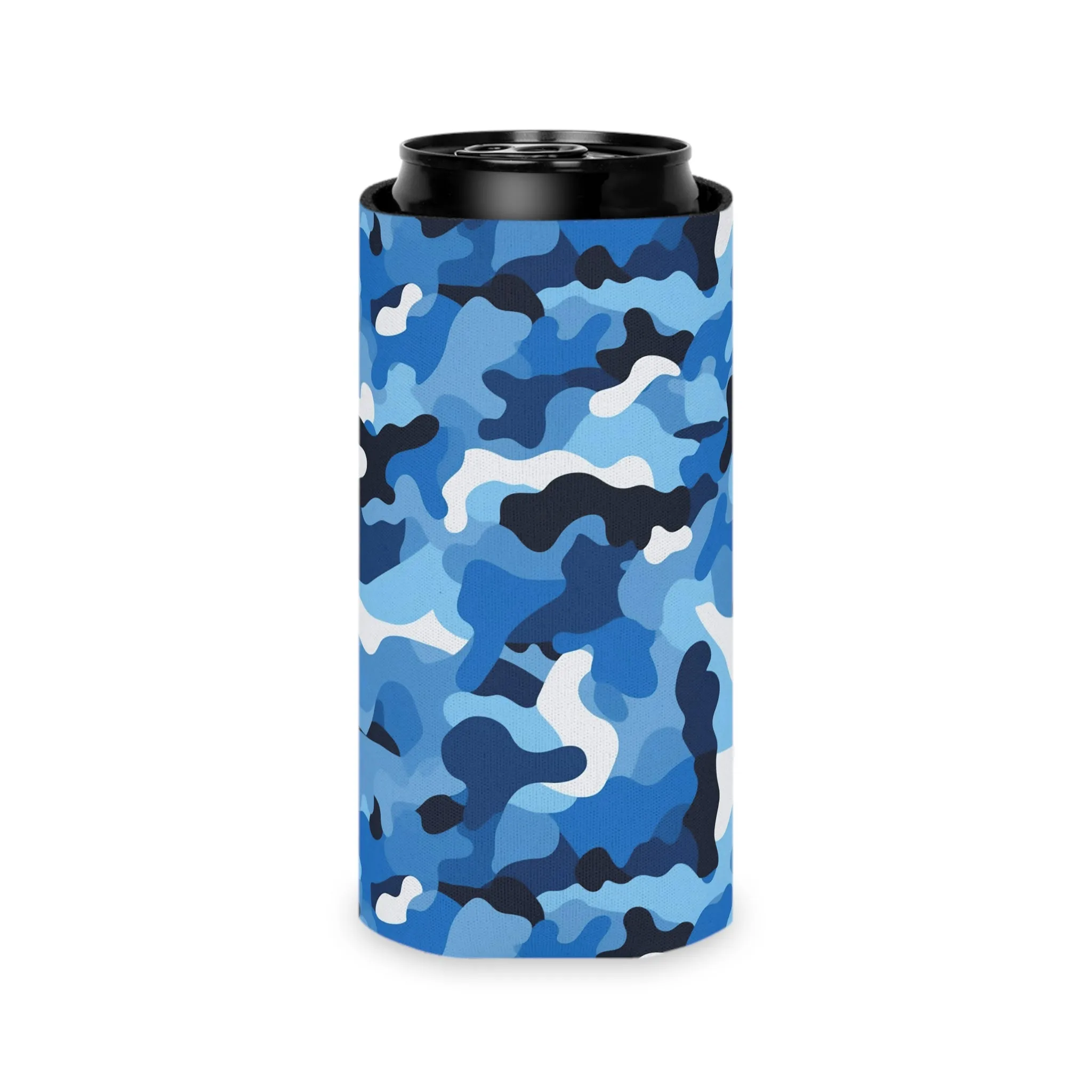 Blue Camo Can Cooler