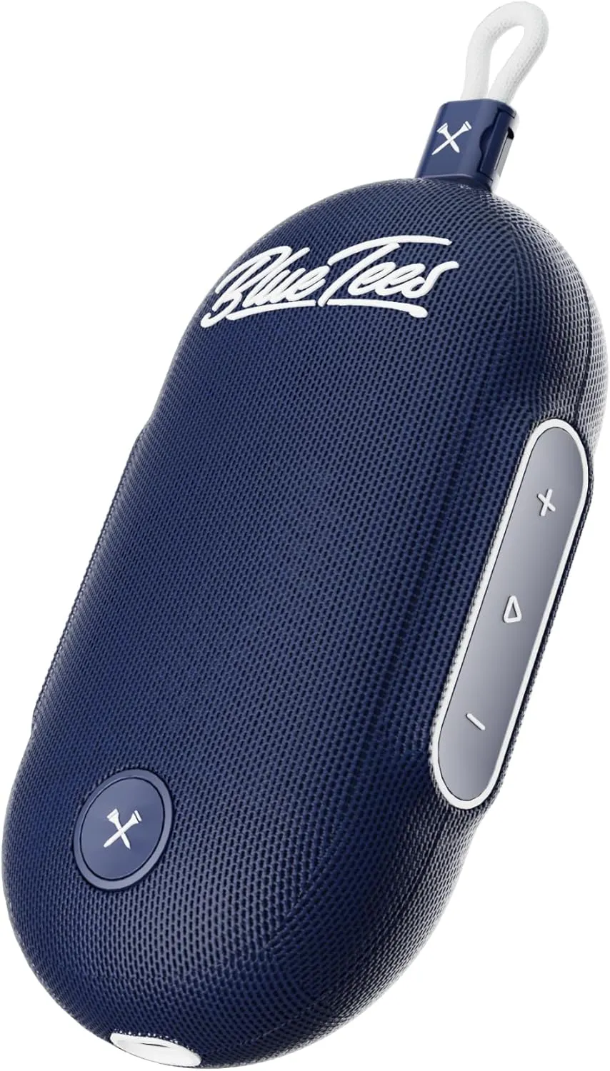 Blue Tees Golf Player Go - Compact GPS Speaker, Bluetooth Music & Audible GPS Distances, Auto Course Recognition, IPX7 Waterproof, 40,000  Preloaded Courses, 16  Hours Battery, Built-in Magnetic Strip