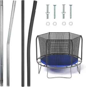Blulu Trampolines Single Enclosure Pole Set Trampoline Replacement Parts Upper and Lower Enclosure Kit Net Poles with Foam Sleeve