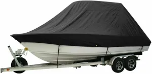 Boat Cover 18-28ft 600D Jumbos Cruiser Boat-Cover Heavy-Duty Oceansouth Marine Water Sun Proof UV Protection Fish-Ski VHull Mooring Cover (Color : Black 18-20ft)