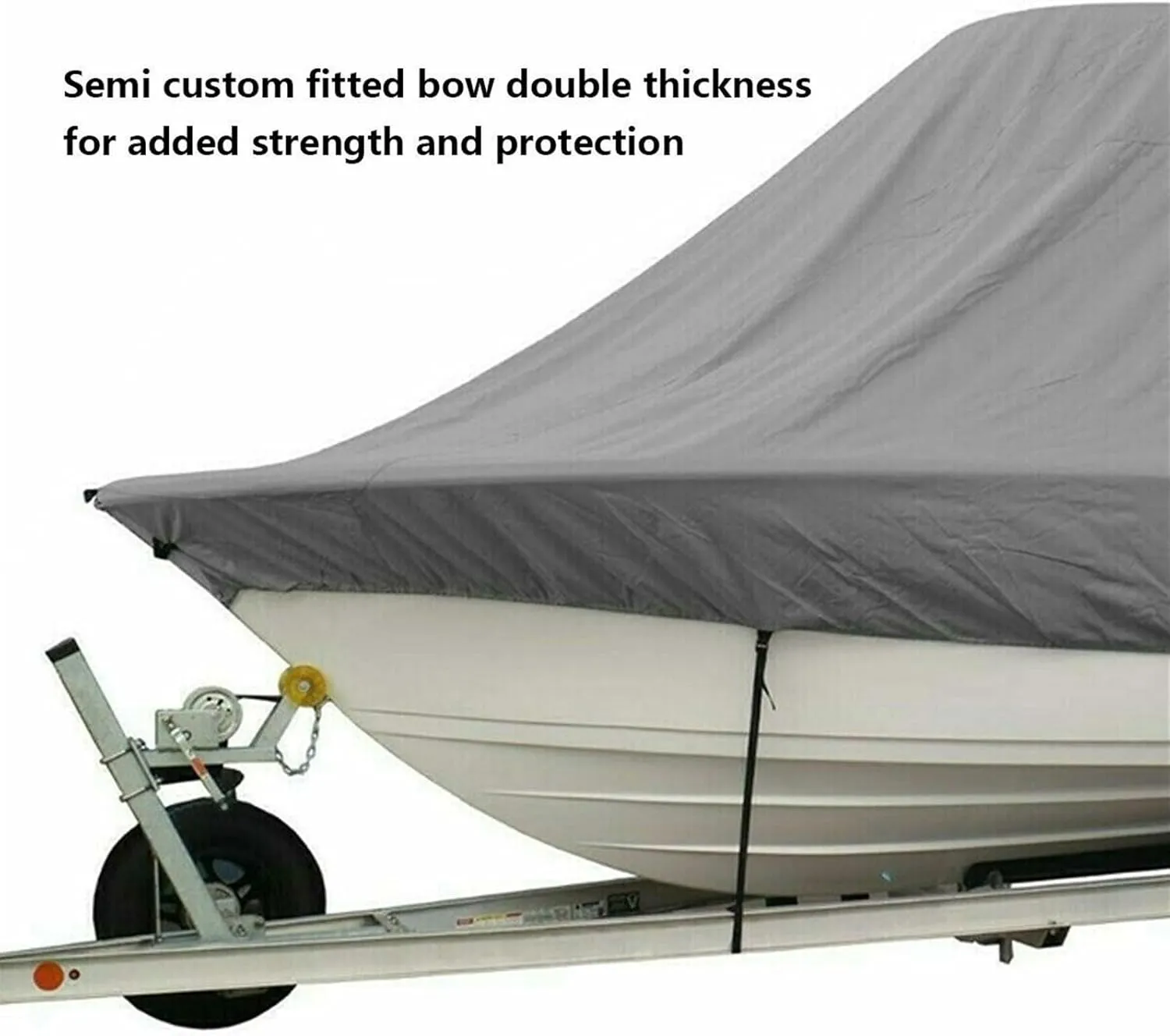 Boat Cover 18-28ft 600D Jumbos Cruiser Boat-Cover Heavy-Duty Oceansouth Marine Water Sun Proof UV Protection Fish-Ski VHull Mooring Cover (Color : Black 18-20ft)