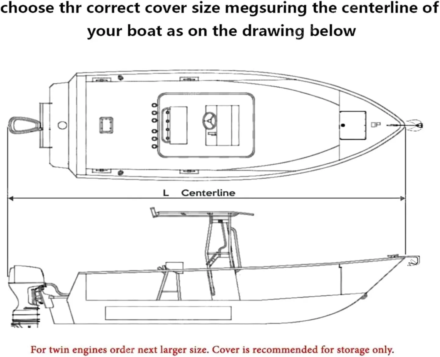 Boat Cover 18-28ft 600D Jumbos Cruiser Boat-Cover Heavy-Duty Oceansouth Marine Water Sun Proof UV Protection Fish-Ski VHull Mooring Cover (Color : Black 18-20ft)
