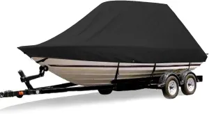 Boat Cover 18-28ft 600D Jumbos Cruiser Boat-Cover Heavy-Duty Oceansouth Marine Water Sun Proof UV Protection Fish-Ski VHull Mooring Cover (Size:18-20FT)