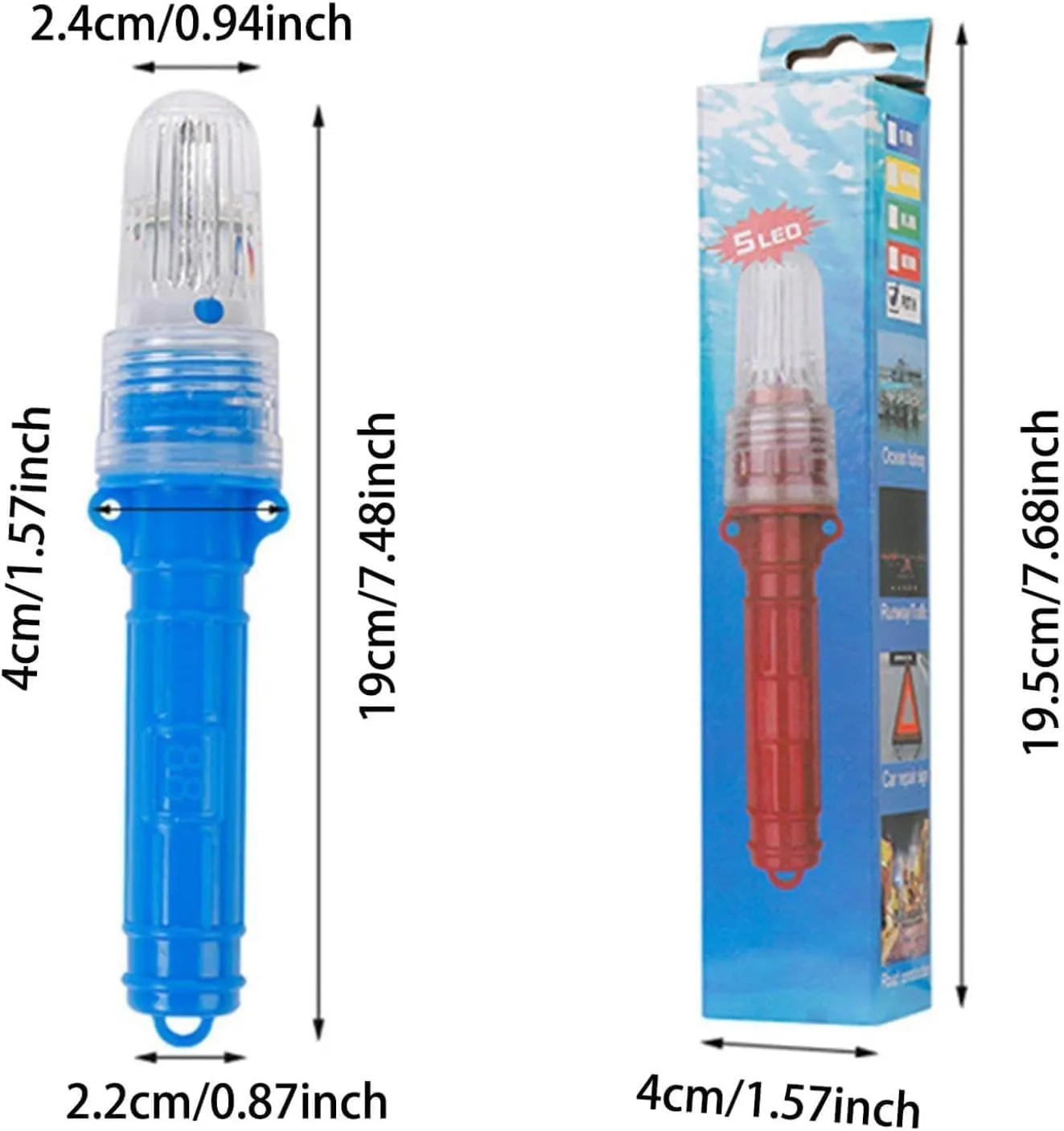 Boat Flares, Boat Flares Coast, Intelligent Light Waterproof Emergency Flares for Fishing Nets,Buoys,Visual Distress Signals, Emergency Safety Kit for Boating (Blue*3)