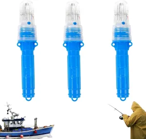Boat Flares, Boat Flares Coast, Intelligent Light Waterproof Emergency Flares for Fishing Nets,Buoys,Visual Distress Signals, Emergency Safety Kit for Boating (Blue*3)