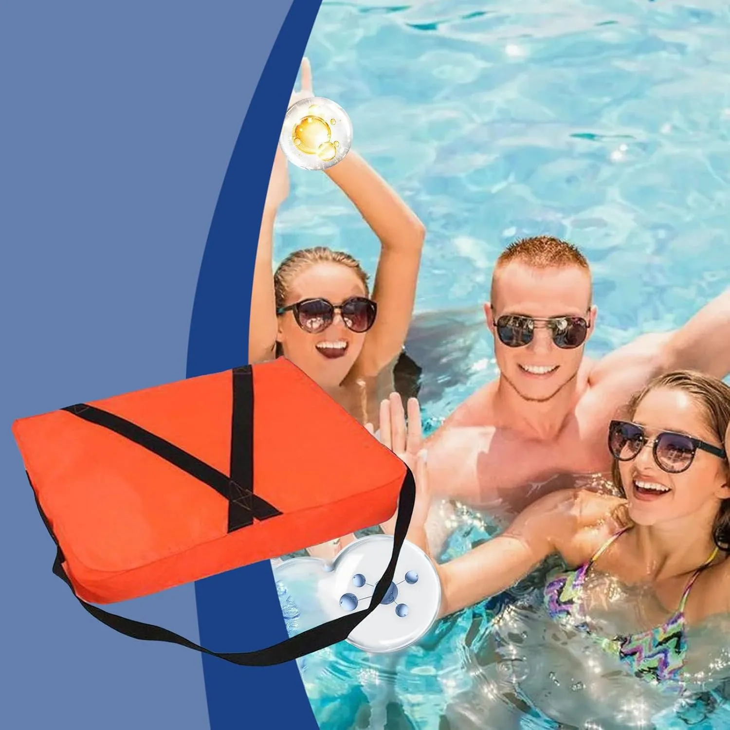 Boat Throwable Flotation Device, Emergency Marine Throwable Flotation Device, 18x14in High Buoyancy Foam Boat Cushions Life Preserver for Boating, Swimming, Rescue Boat