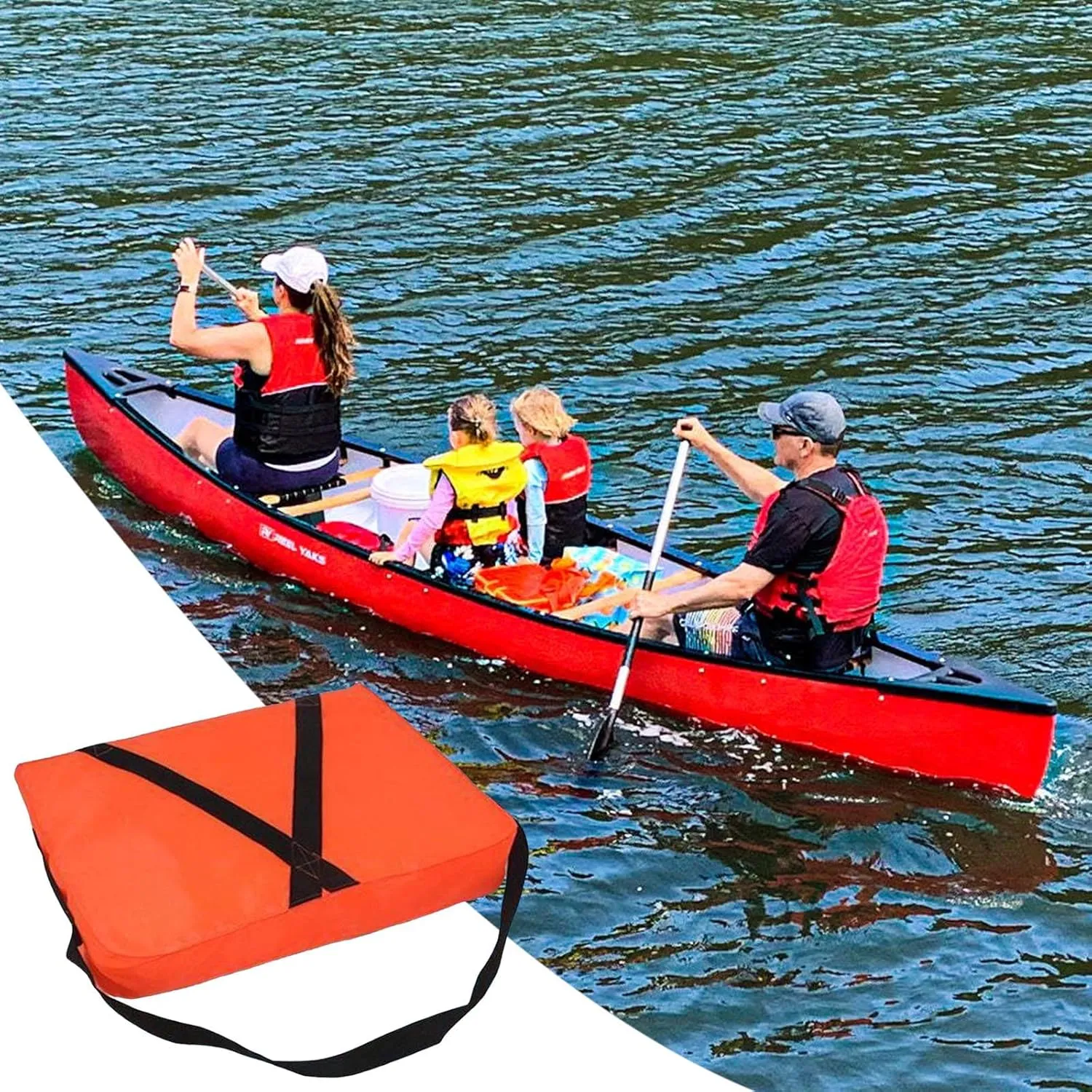 Boat Throwable Flotation Device, Emergency Marine Throwable Flotation Device, 18x14in High Buoyancy Foam Boat Cushions Life Preserver for Boating, Swimming, Rescue Boat