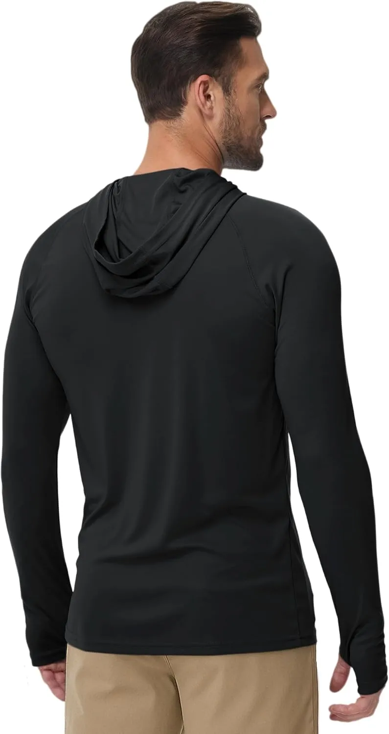 Boladeci Men's UPF 50  Sun Protection Lightweight Hoodie Shirts Long Sleeve Fishing Shirts SPF UV Hiking Swim
