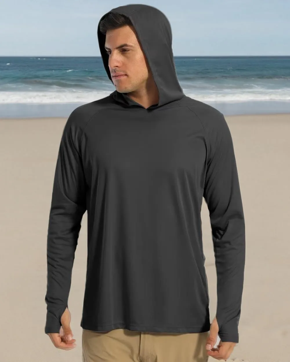 Boladeci Men's UPF 50  Sun Protection Lightweight Hoodie Shirts Long Sleeve Fishing Shirts SPF UV Hiking Swim